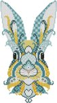 Colorful Bunnies Aqua and Yellow (image for) Colorful Bunnies Aqua and Yellow